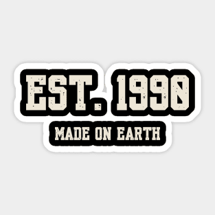 1990 Birthday Vintage Varsity Sticker